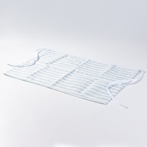 Lněný materiál pro sublimaci - krémový s modrými pruhy