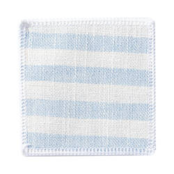 Lněná podložka pod hrnek 10 x 10 cm krémová s modrými pruhy pro sublimaci