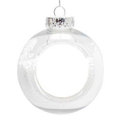 Baňka na vánoční stromeček Ø 8 cm pro sublimaci – transparentní, Noel
