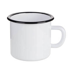 Kovový smaltovaný hrnek 500 ml s černým okrajem pro sublimaci