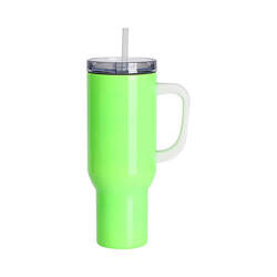 Nerezový cestovní hrnek 1200 ml - neonově zelená (pro sublimaci)