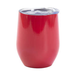 360 ml hrnek na svařené víno pro sublimaci - červený s uzavíratelným otvorem na pití