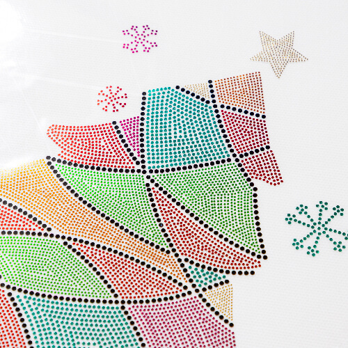 Velký arch se zirkony pro termotransfer - vánoční stromek