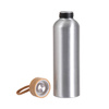 Hliníková láhev na vodu 600 ml s bambusovým víčkem pro sublimaci - stříbrná
