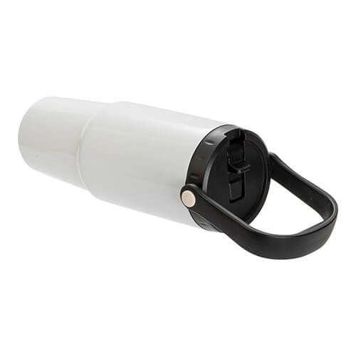 Cestovní hrnek z nerezové oceli o objemu 900 ml s víčkem a náustkem pro sublimaci - bílý