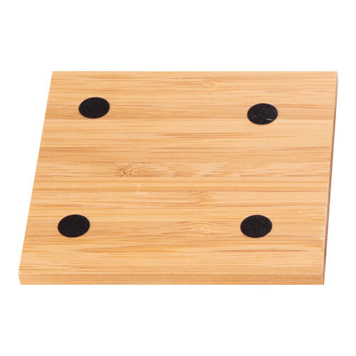 Sada 4 bambusových podtácků pod hrnky pro sublimaci - čtvercový tvar