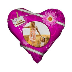 Dvoubarevný saténový povlak na polštář ve tvaru srdce pro sublimaci - Fuxia