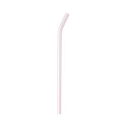 Zahnuté skleněné brčko 20 cm - růžové