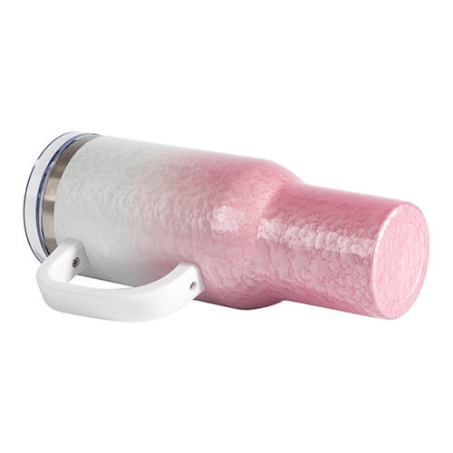 Cestovní hrnek 3D Puff Cloud o objemu 1200 ml pro sublimaci - bílý a růžový