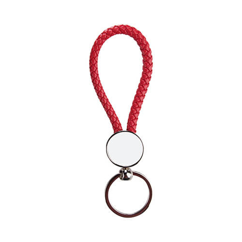 Pletený kroužek na klíče pro sublimaci - červený