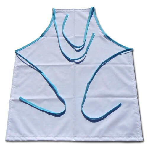 Kuchyňská zástěra PREMIUM Modré lemování Sublimační tepelný přenos