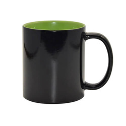 Hrnek (A+) 330 ml - kouzelný černý se světle zeleným vnitřkem (sublimace)