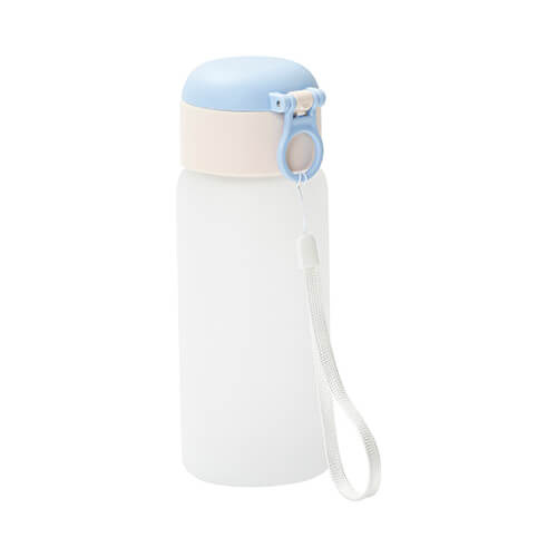Dětská láhev 450 ml se silikonovým brčkem pro sublimaci - modrá