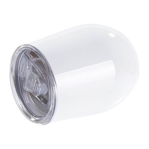 Hrnek na svařené víno 260 ml pro sublimaci - bílý s uzavíratelným otvorem na pití