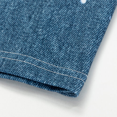 Bavlněné bělené hvězdné tričko Faux Denim pro sublimaci