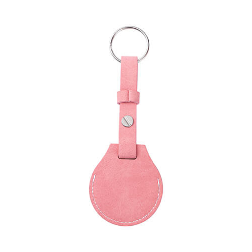 Kožená klíčenka s páskem / pouzdro AirTag pro sublimaci - růžová
