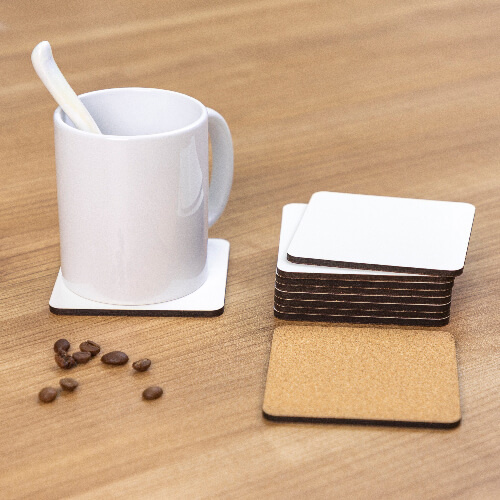 Čtvercová podložka pod hrnek z MDF 9 x 9 cm pro sublimaci