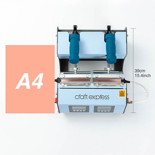 Dvoustaniční lis na hrnky a nádoby - model 3 v 1