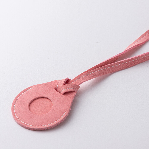 Kožená visačka na popruh zavazadla / pouzdro AirTag pro sublimaci - růžová