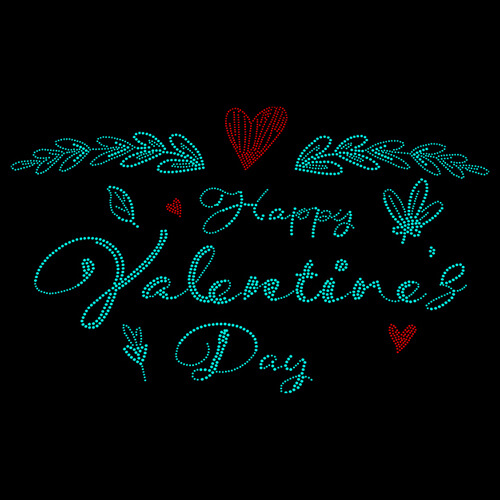 Velký zirkonový plech pro termotransfer - Happy Valentine's Day