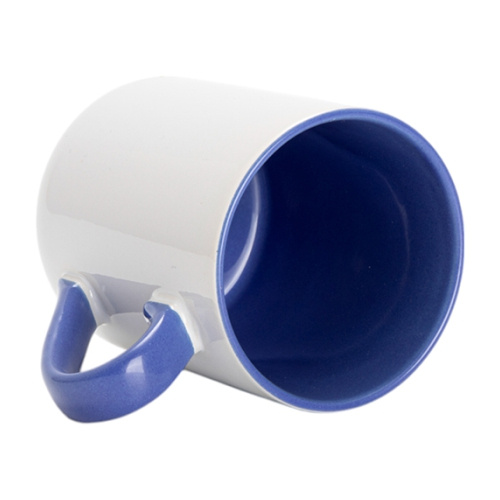 Sublimační hrnek 325 ml - s modrým vnitřkem a uchem