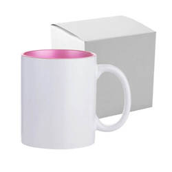 Hrnek 330 ml s růžovým metalickým vnitřkem + krabička (sublimace)