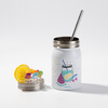 Hrnek Mason Jar 500 ml s brčkem pro sublimaci - bílý, umělý led a citron