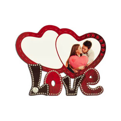 Fotorámeček z MDF - dvě srdce - sublimační termotransfer