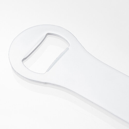 Otvírák na lahve 4,5 x 18,2 cm se silikonovým kroužkem pro sublimaci - bílý