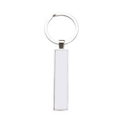 Oboustranný přívěsek na klíče 1,3 x 6,3 cm pro sublimaci - stříbrný