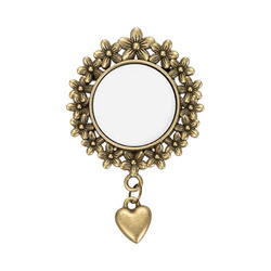 Kulatá brož s přívěskem ve tvaru srdce pro sublimaci