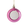 Plastová třpytivá ozdoba na vánoční stromeček ∅ 8 pro sublimaci - růžová