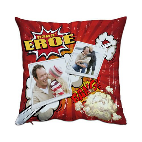 Dvoubarevný saténový povlak na polštář 38 x 38 cm pro sublimaci - Super Dad