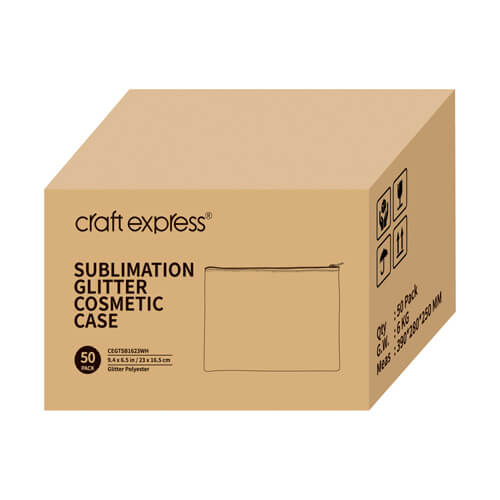 Sada 4 bílých třpytivých kosmetických sáčků pro sublimaci