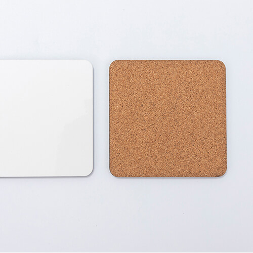 Podložka pod hrnek z tvrdého kartonu a korku pro sublimaci - 9,5 x 9,5 cm