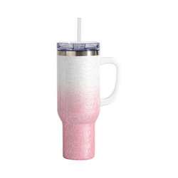 Cestovní hrnek 3D Puff Cloud o objemu 1200 ml pro sublimaci - bílý a růžový