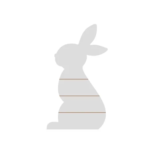 Fotorámeček ve tvaru králíka vyrobený z MDF, pruhovaný, 21 x 38 cm