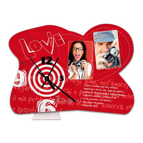 Stojanové hodiny z MDF - Srdce - Sublimační termotransfer