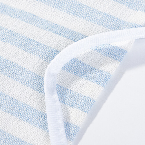 Lněný materiál pro sublimaci - krémový s modrými pruhy