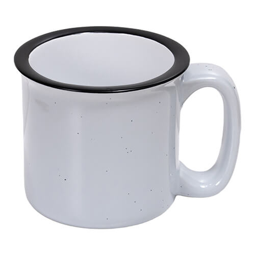 Keramický smaltovaný hrnek 400 ml pro sublimaci - s šedými skvrnami