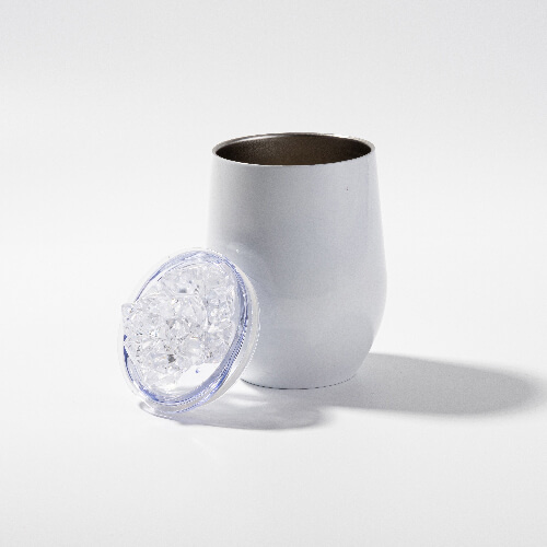 360 ml hrnek na svařené víno pro sublimaci - bílý, víčko s umělým ledem