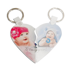 Přívěsek na klíče - srdce - levá polovina - sublimační termotransfer