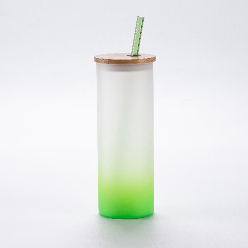 Rovné skleněné brčko 23 cm - zelené