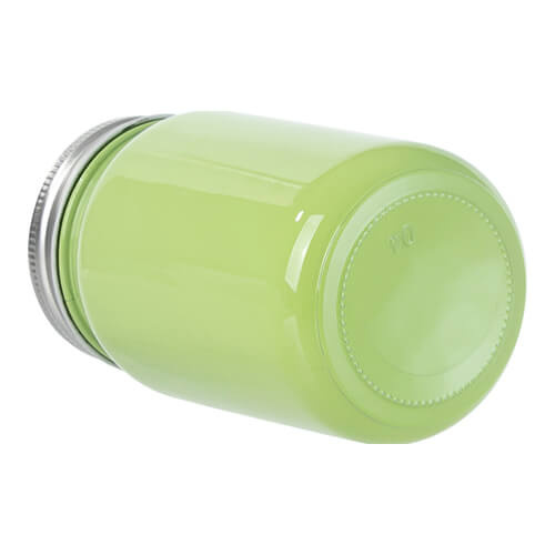 Skleněný hrnek Mason Jar Full Color 450 ml bez očka pro sublimaci - zelený