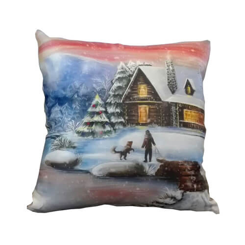 Saténový povlak na polštář 38 x 38 cm pro sublimaci - Winter