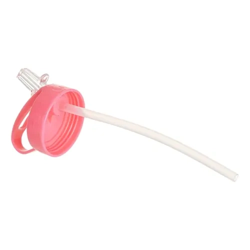 Hliníková lahvička s výlevkou, 600 ml, bílá, s růžovým uzávěrem a sublimačním držákem