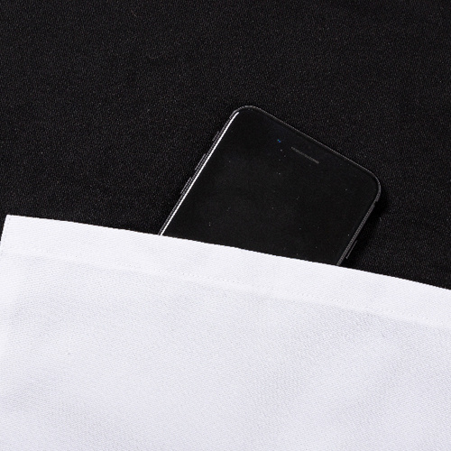 Černá zástěra s kapsou pro dospělé na sublimaci