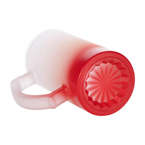 Skleněný matný pohár 470 ml na sublimaci - červený gradient