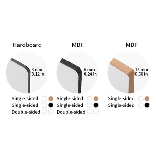 Vláknitá deska pro sublimaci 20 x 20 x 1,5 cm - 2 kusy. - světle hnědá záda