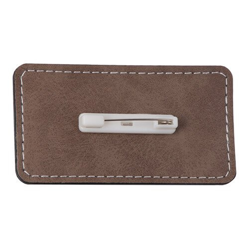 Kožený odznak 8,2 x 4,4 cm pro sublimaci - šedý